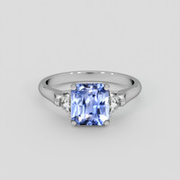 3.54 Ct. Blue Sapphire Ring, 18K White Gold 1