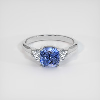 2.24 Ct. Blue Sapphire Ring, 18K White Gold 1