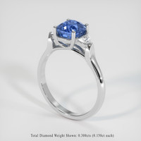 2.24 Ct. Blue Sapphire Ring, 18K White Gold 2