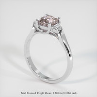 0.99 Ct. Peach Sapphire Ring, 18K White Gold 2