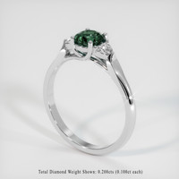 0.86 Ct. Bluish Green Sapphire Ring, 18K White Gold 2