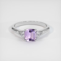 1.16 Ct. Purple Sapphire Ring, 18K White Gold 1