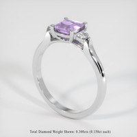 1.16 Ct. Purple Sapphire Ring, 18K White Gold 2
