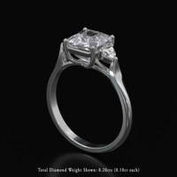 3.08 Ct. White Sapphire Ring, 18K White Gold 2