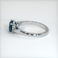 1.19 Ct. Greenish Blue Sapphire Ring, 18K White Gold 4