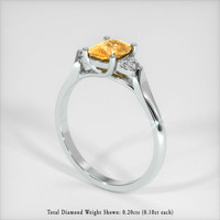 1.16 Ct. Orangish Yellow Sapphire Ring, 18K White Gold 2