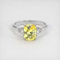 2.68 Ct. Yellow Sapphire Ring, 18K White Gold 1