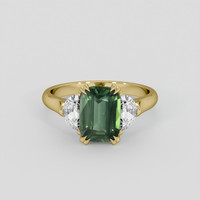 3.03 Ct. Green Sapphire Ring, 10K Yellow Gold 1