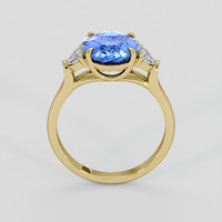 4.04 Ct. Blue Sapphire Ring, 10K Yellow Gold 3