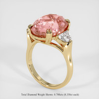 12.01 Ct. Padparadscha Sapphire Ring, 10K Yellow Gold 2