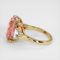 12.01 Ct. Padparadscha Sapphire Ring, 10K Yellow Gold 4