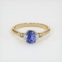 0.99 Ct. Blue Sapphire Ring, 14K Yellow Gold 1