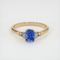 0.96 Ct. Blue Sapphire Ring, 14K Yellow Gold 1