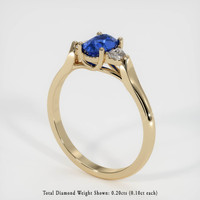 0.96 Ct. Blue Sapphire Ring, 14K Yellow Gold 2