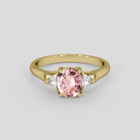1.46 Ct. Peach Tourmaline Ring, 14K Yellow Gold 1