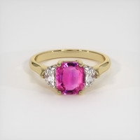 1.56 Ct. Pink Sapphire Ring, 14K Yellow Gold 1
