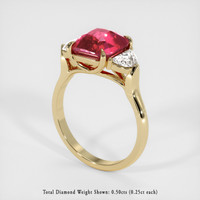 3.02 Ct. Pinkish Red Ruby Ring, 14K Yellow Gold 2