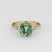 3.02 Ct. Green Sapphire Ring, 14K Yellow Gold 1
