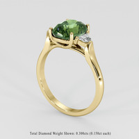 3.02 Ct. Green Sapphire Ring, 14K Yellow Gold 2