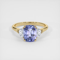 2.57 Ct. Purplish Blue Sapphire Ring, 14K Yellow Gold 1