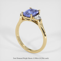 2.57 Ct. Purplish Blue Sapphire Ring, 14K Yellow Gold 2