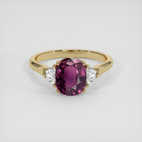 2.68 Ct. Purplish Pink Sapphire Ring, 14K Yellow Gold 1