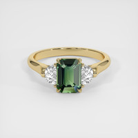 1.74 Ct. Green Sapphire Ring, 14K Yellow Gold 1