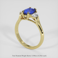 1.49 Ct. Blue Sapphire Ring, 14K Yellow Gold 2