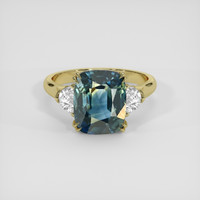 5.02 Ct. Bluish Green Sapphire Ring, 14K Yellow Gold 1