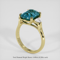 5.02 Ct. Bluish Green Sapphire Ring, 14K Yellow Gold 2