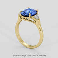 4.04 Ct. Blue Sapphire Ring, 14K Yellow Gold 2