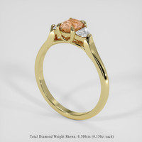 0.62 Ct. Padparadscha Sapphire Ring, 14K Yellow Gold 2