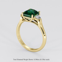 3.05 Ct. Bluish Green Sapphire Ring, 14K Yellow Gold 2