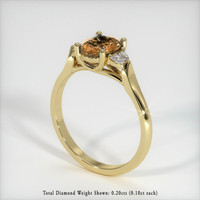 1.64 Ct. Yellowish Brown Sapphire Ring, 14K Yellow Gold 2