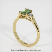 1.14 Ct. Yellowish Green Sapphire Ring, 14K Yellow Gold 2