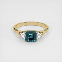 1.57 Ct. Greenish Blue Sapphire Ring, 14K Yellow Gold 1