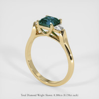 1.57 Ct. Greenish Blue Sapphire Ring, 14K Yellow Gold 2