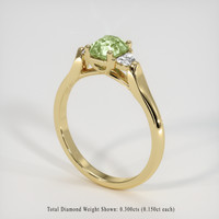 1.31 Ct. Yellowish Green Sapphire Ring, 14K Yellow Gold 2