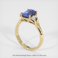 3.00 Ct. Blue Sapphire Ring, 18K Yellow Gold 2