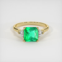 1.51 Ct. Emerald Ring, 18K Yellow Gold 1