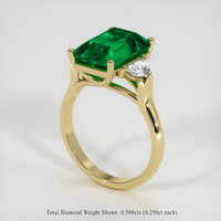 4.65 Ct. Emerald Ring, 18K Yellow Gold 2