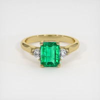 1.35 Ct. Emerald Ring, 18K Yellow Gold 1