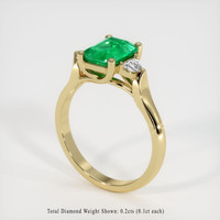 1.35 Ct. Emerald Ring, 18K Yellow Gold 2