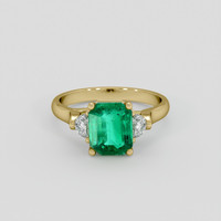 1.86 Ct. Emerald Ring, 18K Yellow Gold 1