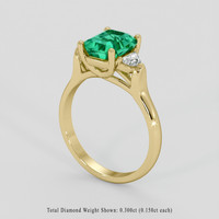 1.86 Ct. Emerald Ring, 18K Yellow Gold 2
