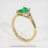 0.74 Ct. Emerald Ring, 18K Yellow Gold 2