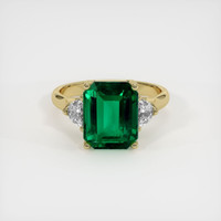 4.18 Ct. Emerald Ring, 18K Yellow Gold 1