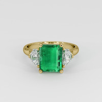 1.42 Ct. Emerald Ring, 18K Yellow Gold 1