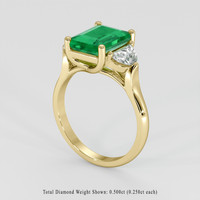 1.42 Ct. Emerald Ring, 18K Yellow Gold 2