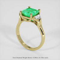 1.51 Ct. Emerald Ring, 18K Yellow Gold 2